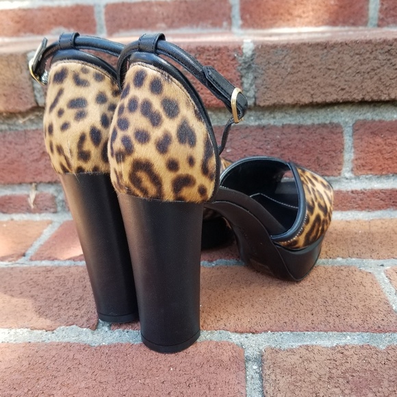 Marion Parke 'Annie' Leopard Ankle Strap Platforms - Picture 5 of 9